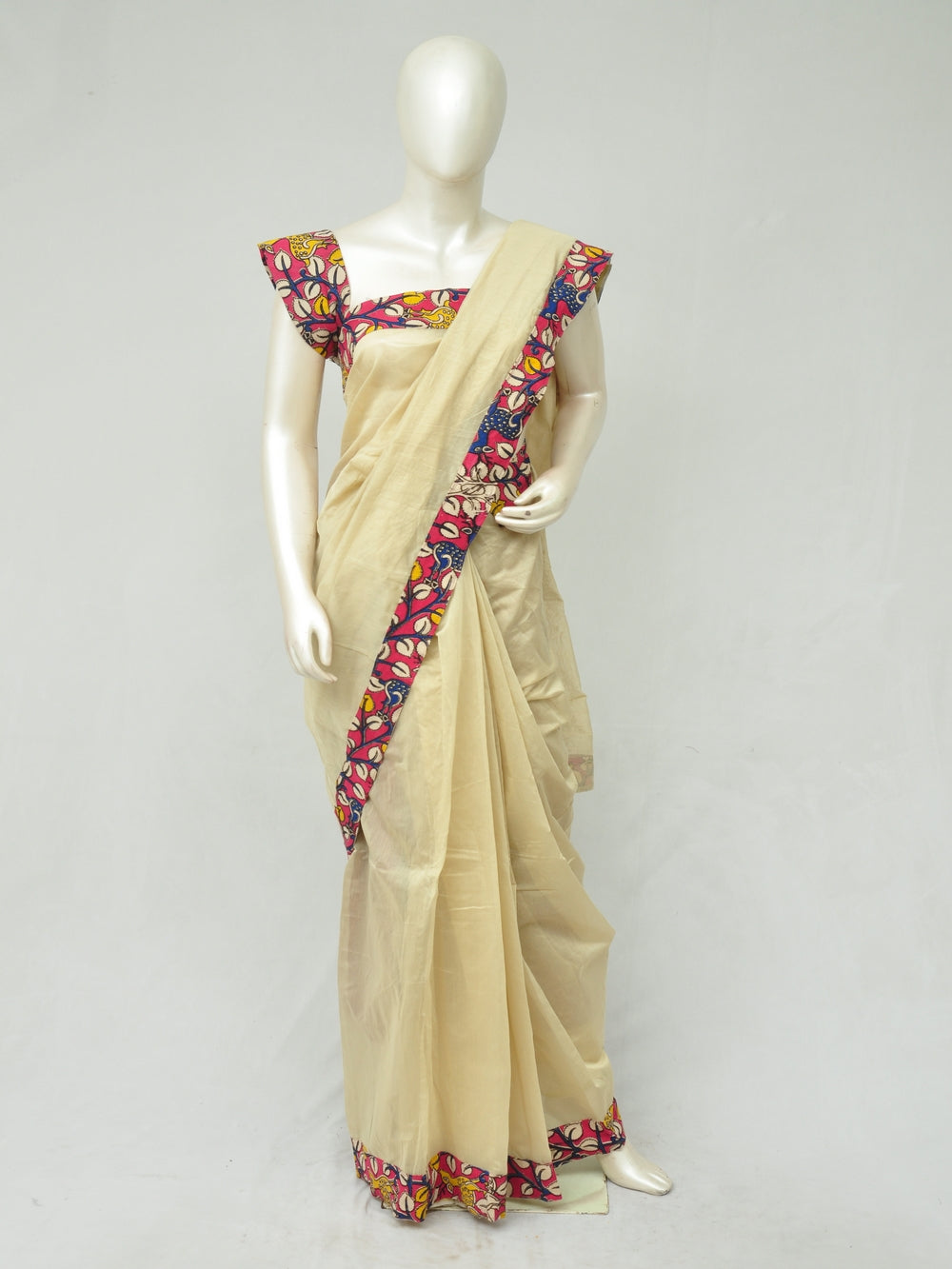 Chanderi Silk Kalamkari Patch Sarees  [D80117015]