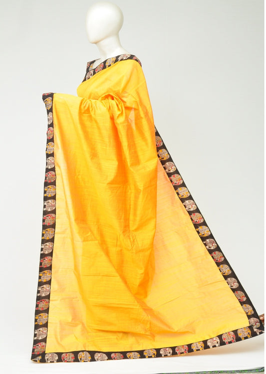 Chanderi Silk Kalamkari Patch Sarees   [D80119027] - DressesForWomen.IN