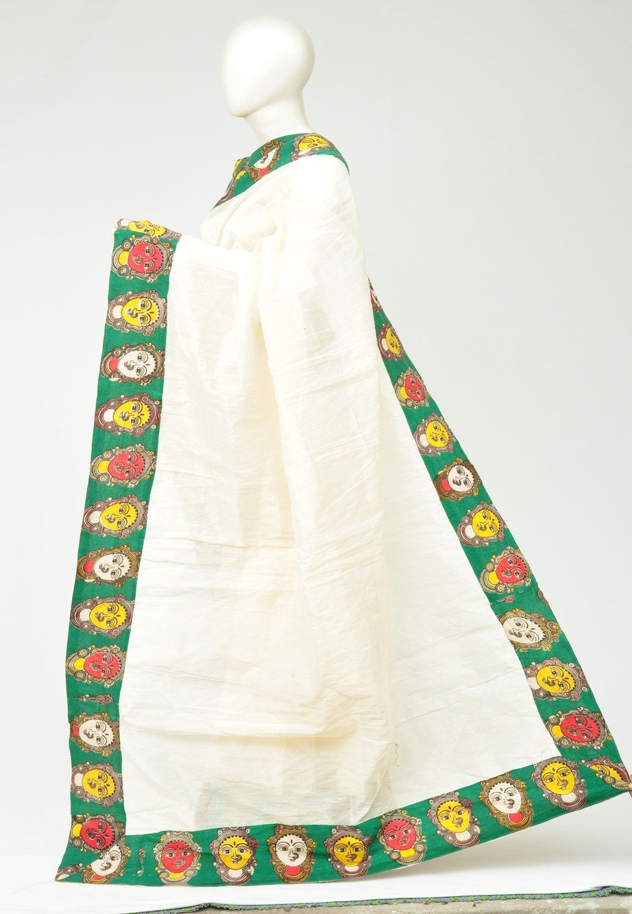 Chanderi Silk Kalamkari Patch Sarees   [D80119032]