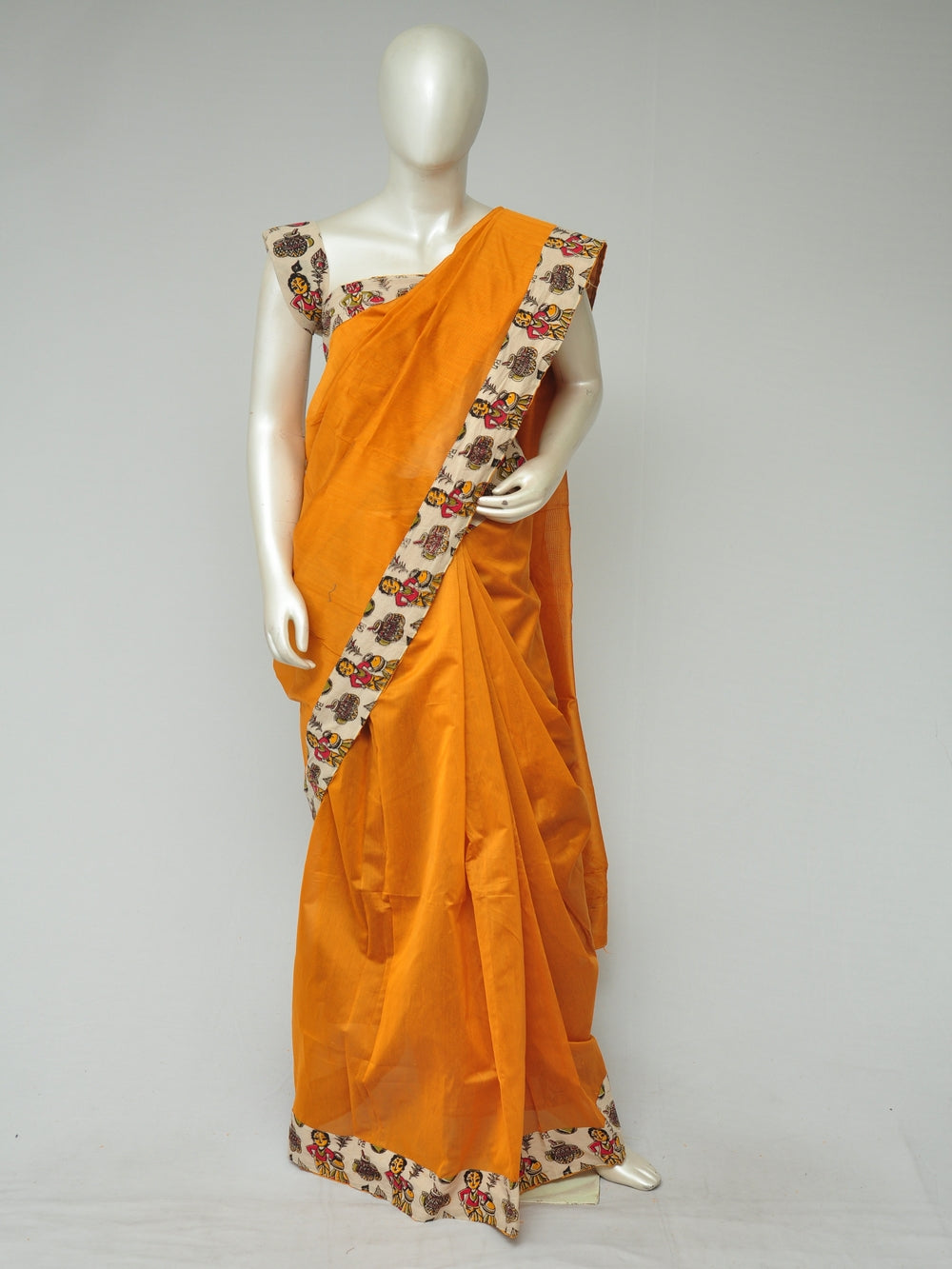 Chanderi Silk Kalamkari Patch Sarees   [D80123088]