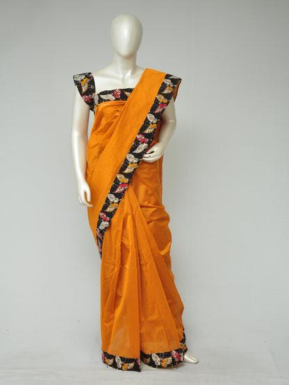 Chanderi Silk Kalamkari Patch Sarees   [D80123089]