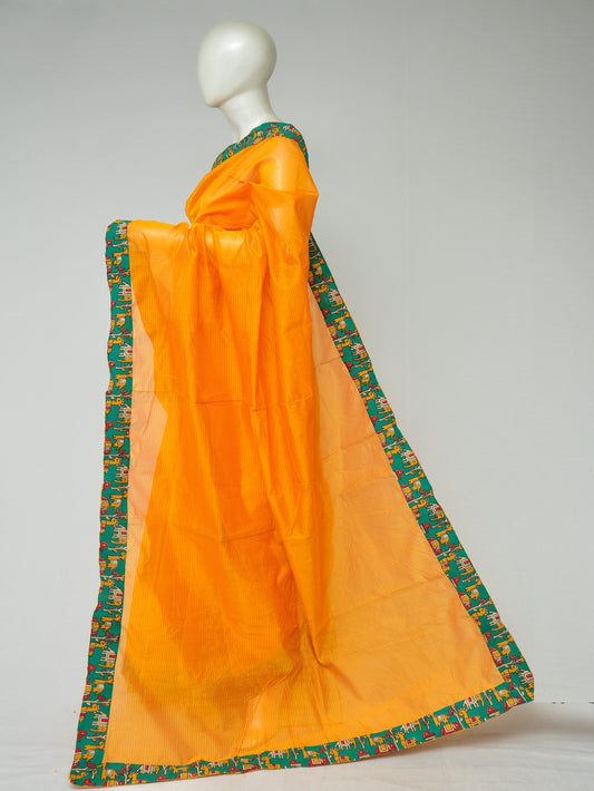 Chanderi Silk Kalamkari Patch Sarees   [D80123090]