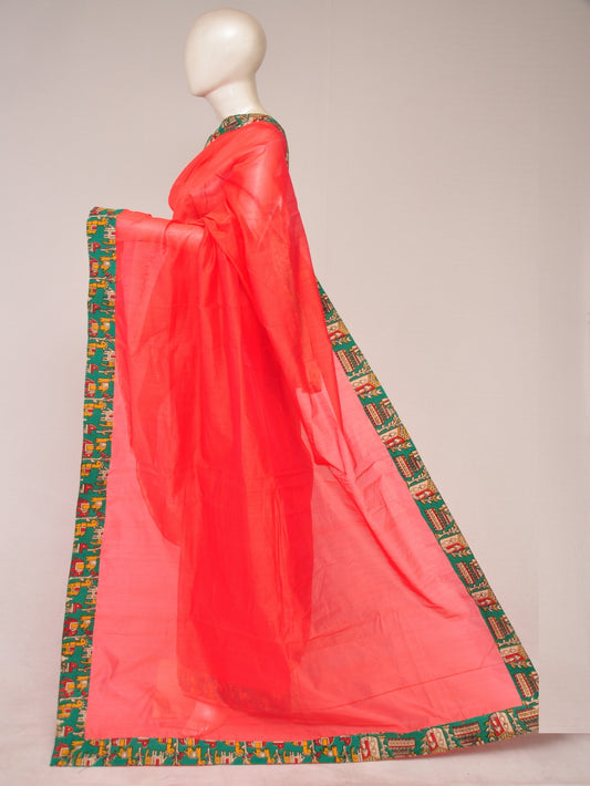 Chanderi Silk Kalamkari Patch Sarees  [D80125136] - DressesForWomen.IN
