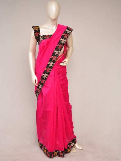 Chanderi Silk Kalamkari Patch Sarees  [D80125137]