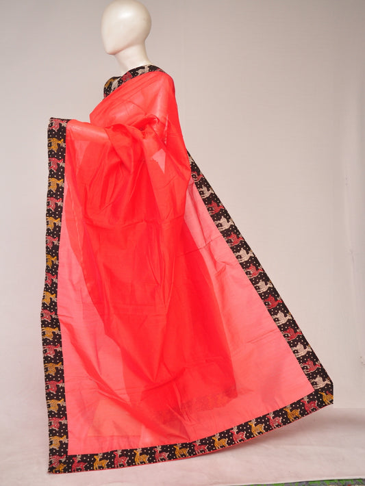 Chanderi Silk Kalamkari Patch Sarees  [D80125138]