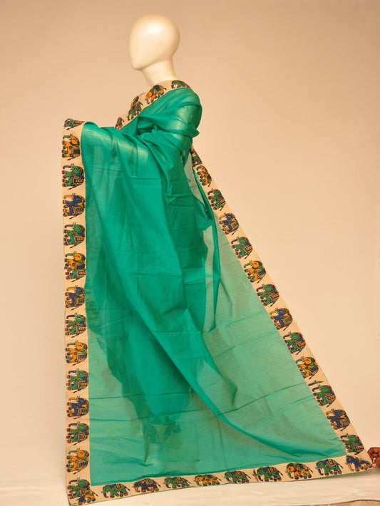 Chanderi Silk Kalamkari Patch Sarees  [D80209305]