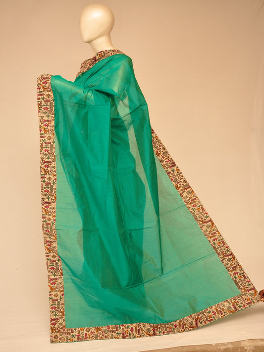 Chanderi Silk Kalamkari Patch Sarees  [D80209307]
