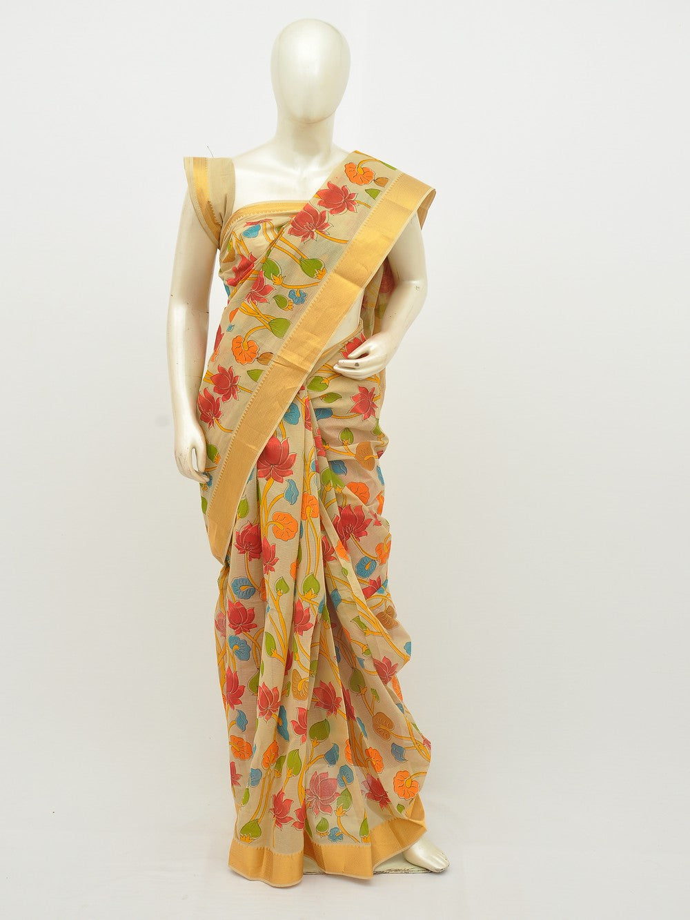 Cotton Zari Border Special Print Saree [D20108023] - DressesForWomen.IN