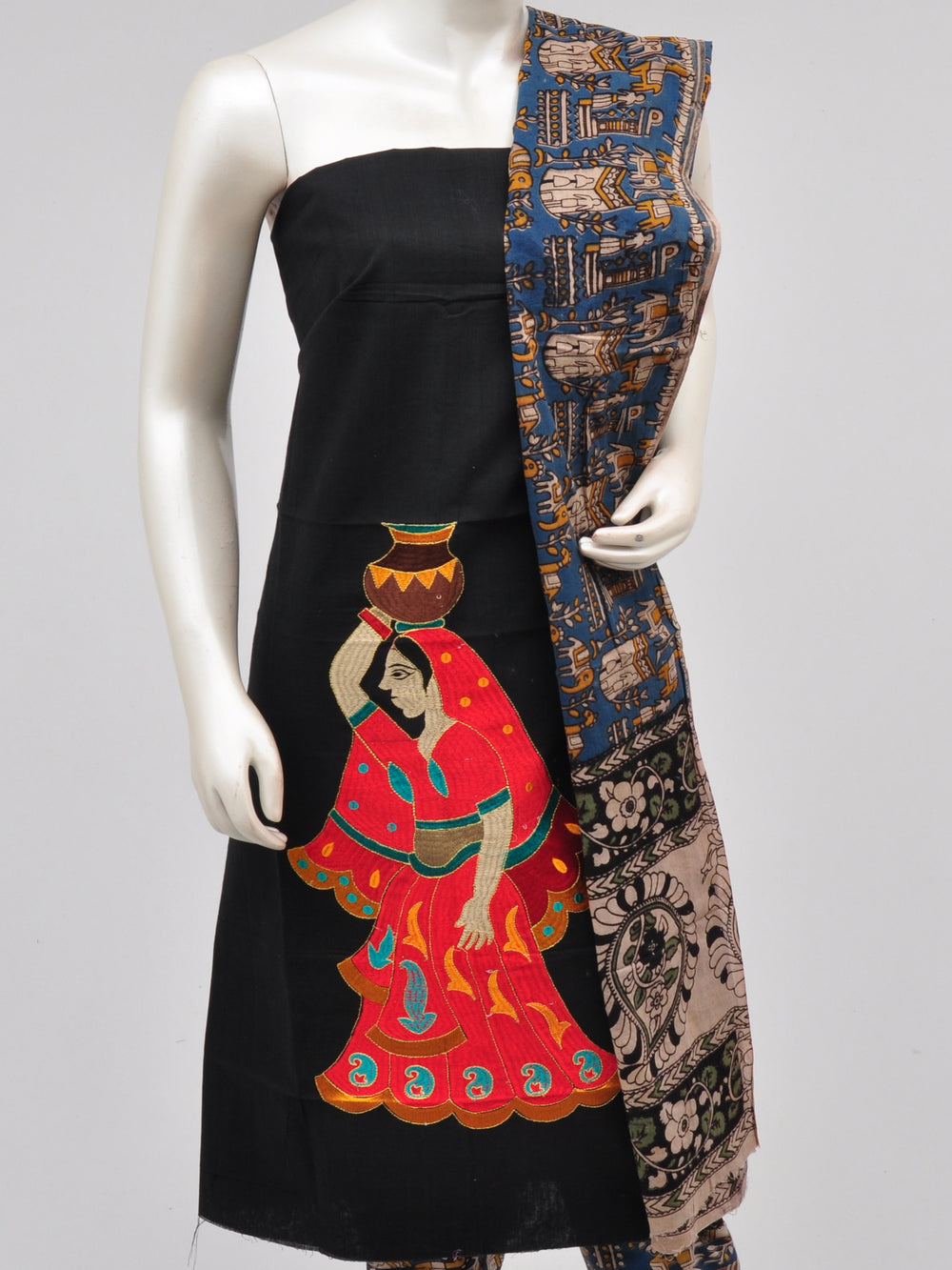 Doll Drop Kalamkari Dress Material [D61023036] - DressesForWomen.IN