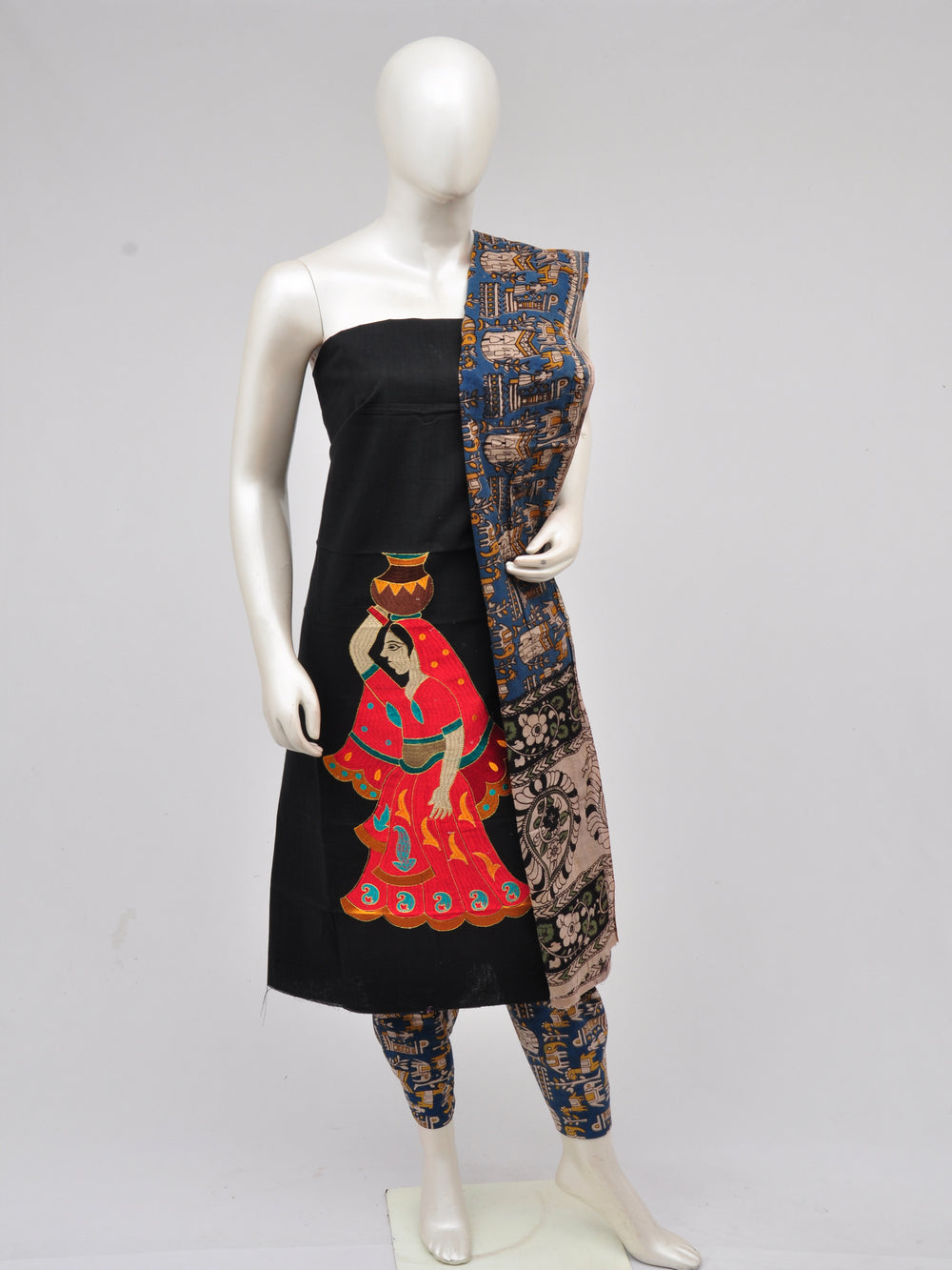 Doll Drop Kalamkari Dress Material [D61023036] - DressesForWomen.IN