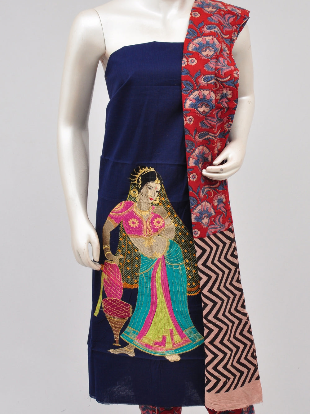 Ladies Dress Material Doll Drop Kalamkari [D61109041] - DressesForWomen.IN