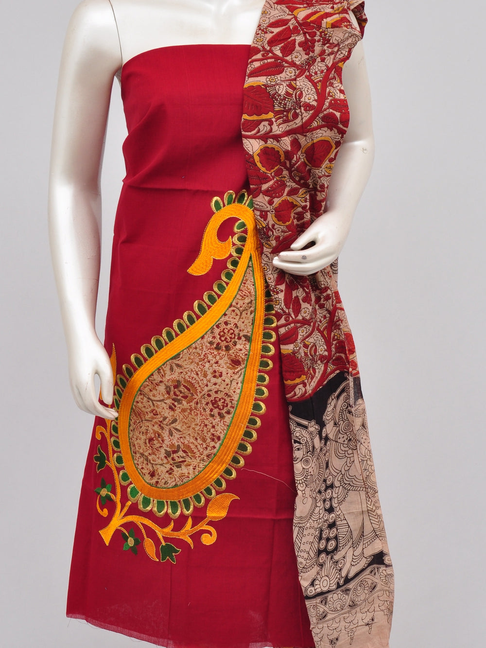 Ladies Dress Material Doll Drop Kalamkari [D61119004] - DressesForWomen.IN