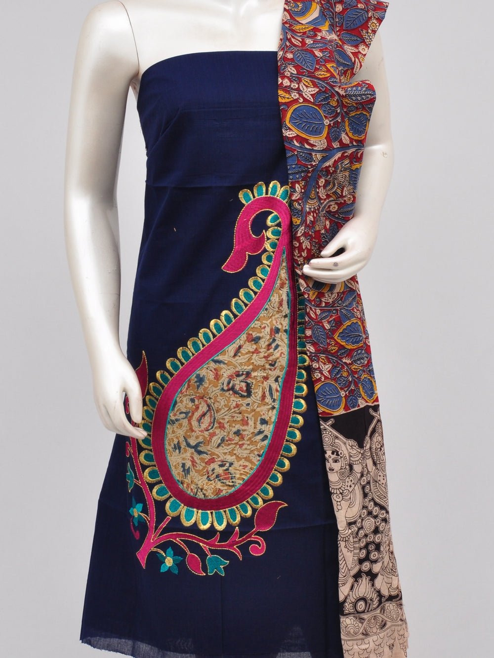 Ladies Dress Material Doll Drop Kalamkari [D61119005] - DressesForWomen.IN