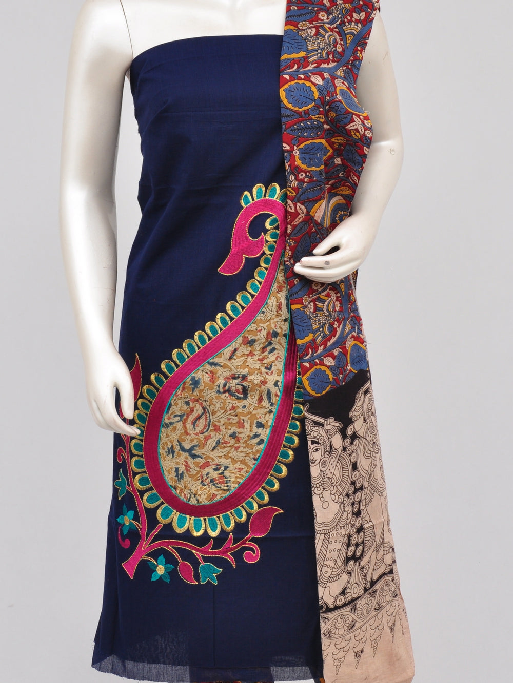 Ladies Dress Material Doll Drop Kalamkari [D61129008] - DressesForWomen.IN