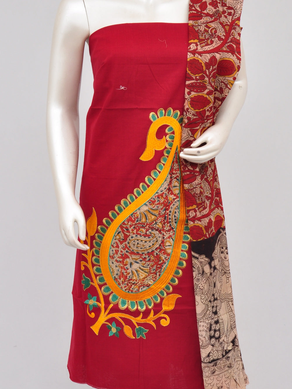 Ladies Dress Material Doll Drop Kalamkari [D61129009] - DressesForWomen.IN