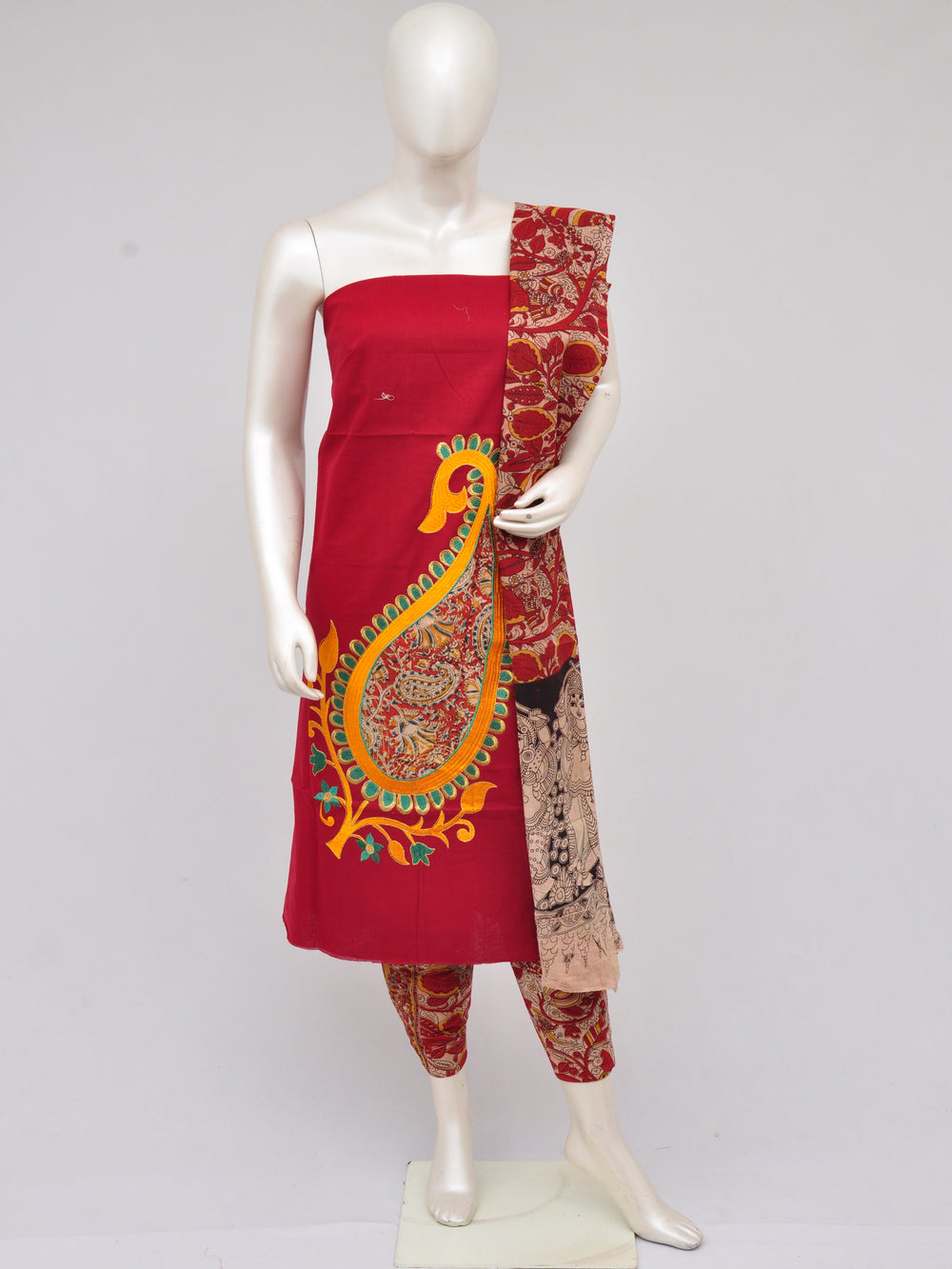 Ladies Dress Material Doll Drop Kalamkari [D61129009] - DressesForWomen.IN