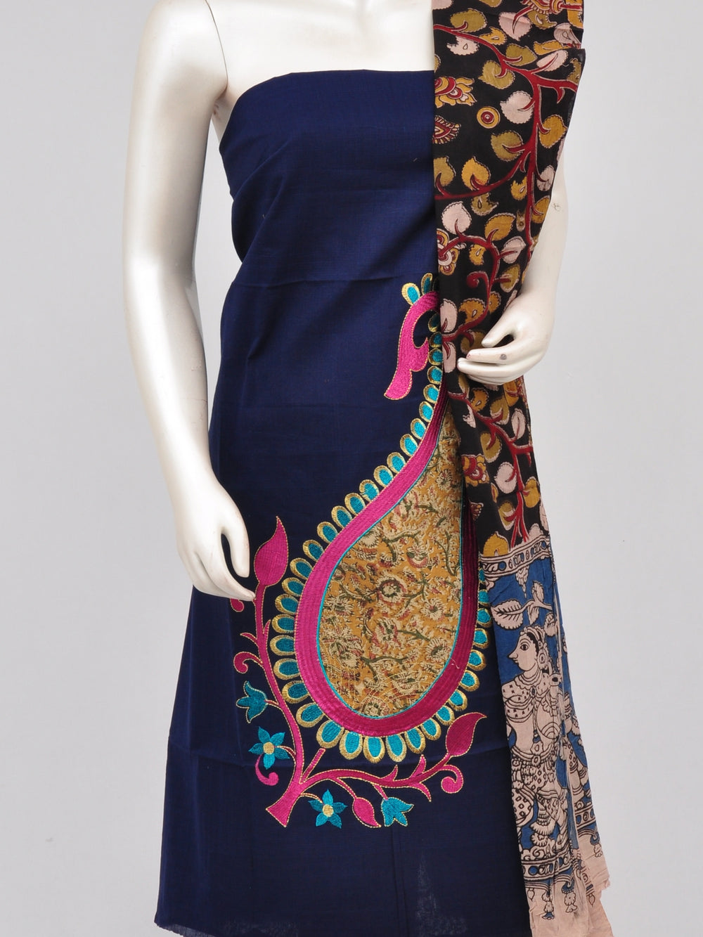 Ladies Dress Material Doll Drop Kalamkari [D61129011] - DressesForWomen.IN