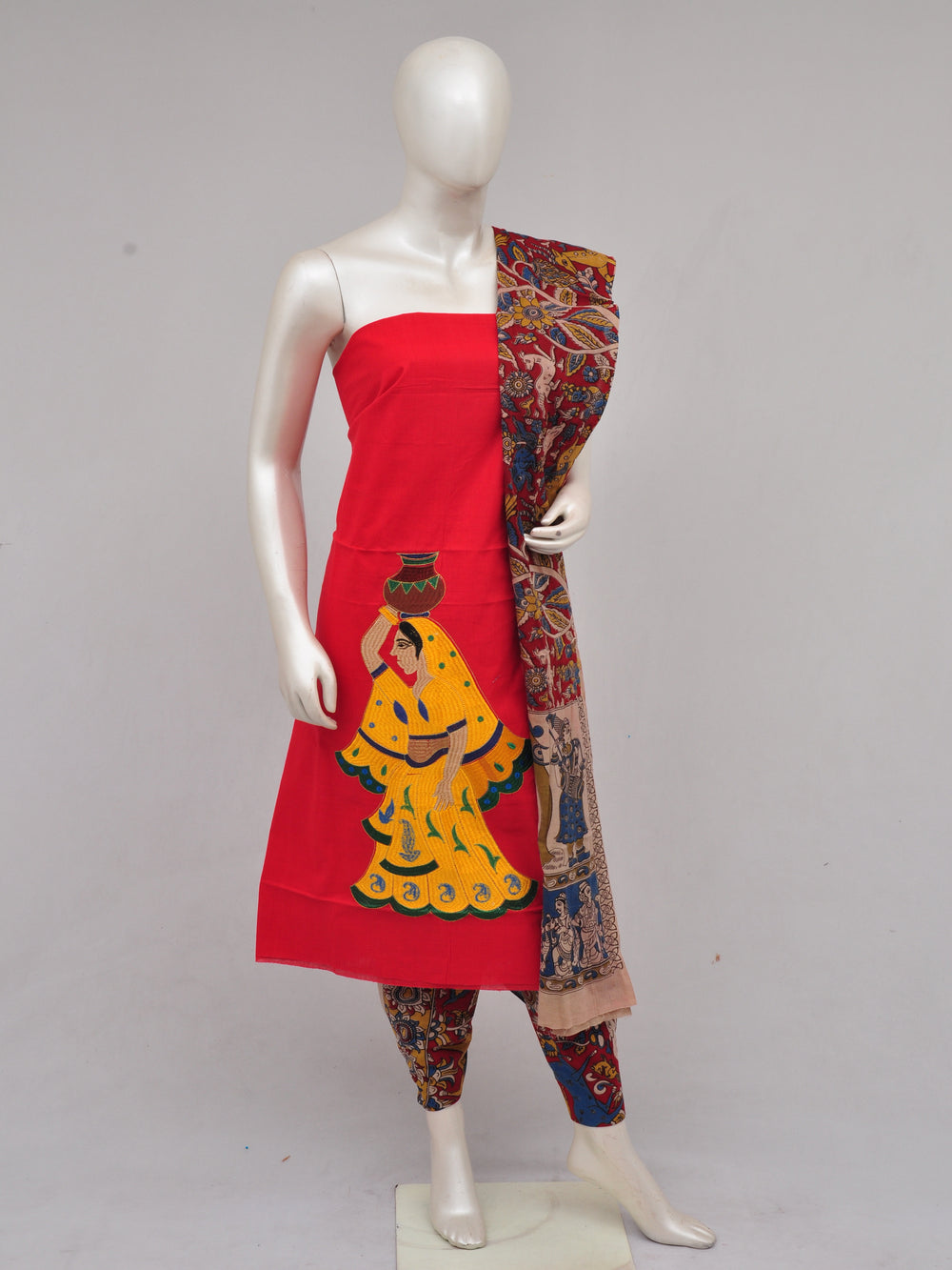 Ladies Dress Material Doll Drop Kalamkari  [D61223026]