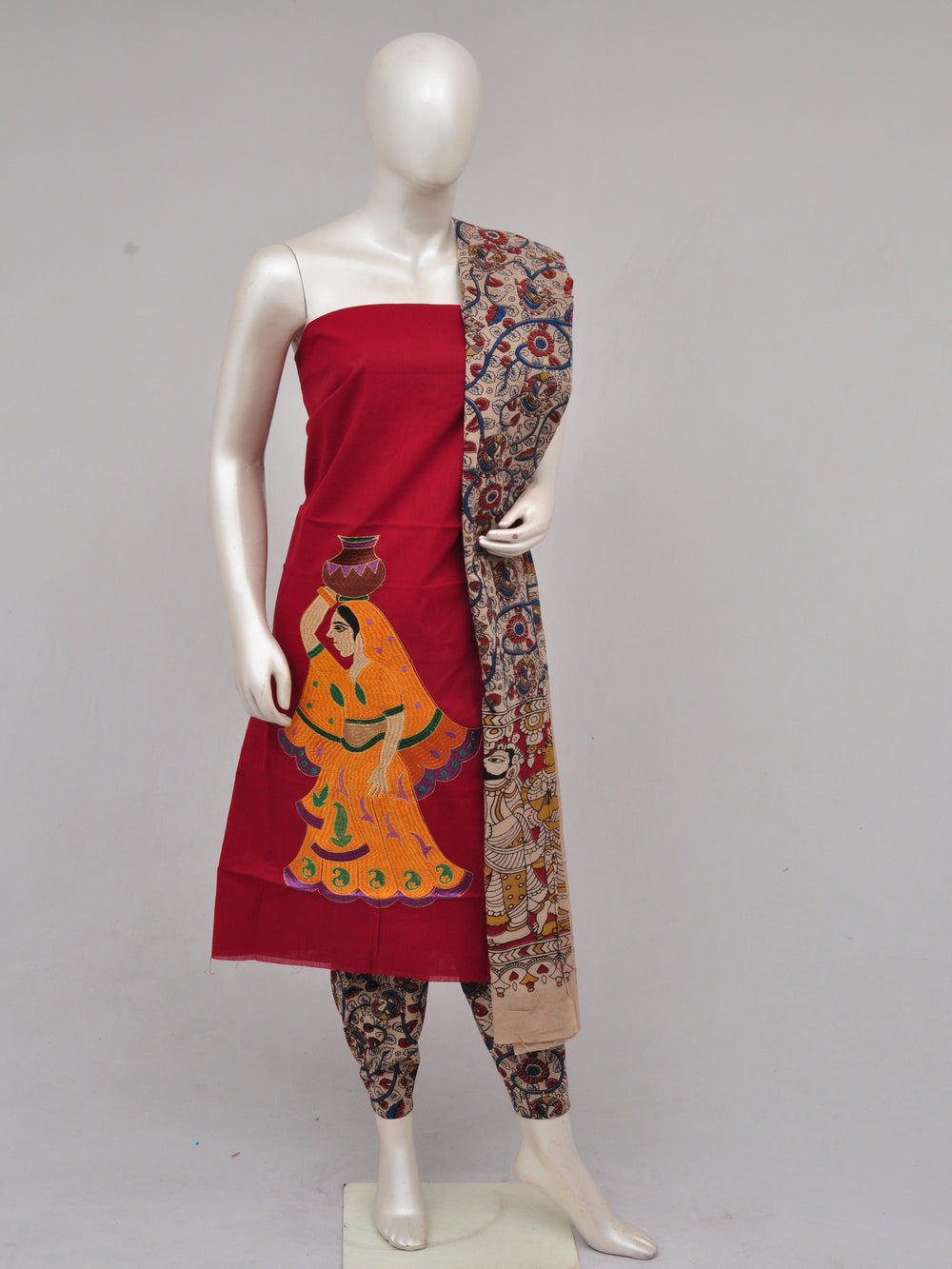 Ladies Dress Material Doll Drop Kalamkari  [D61223030]