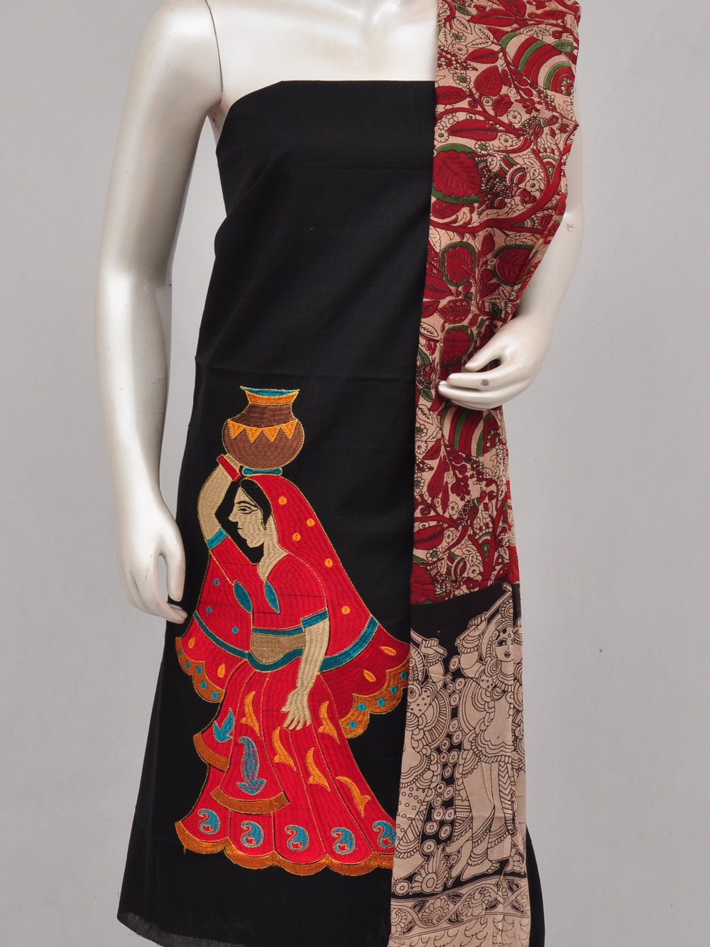 Ladies Dress Material Doll Drop Kalamkari  [D61223032]