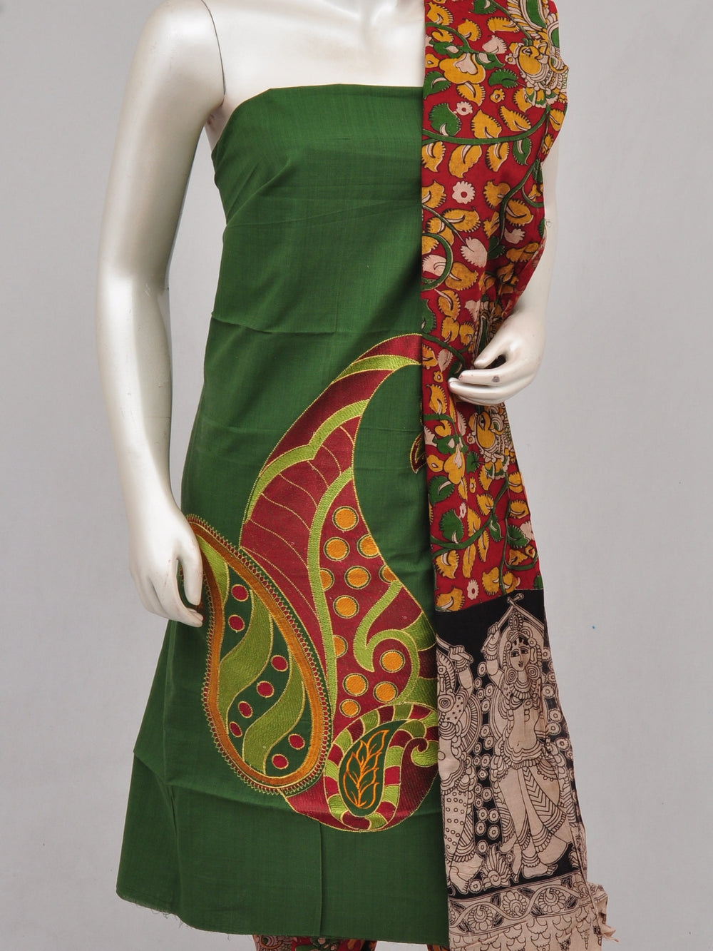 Ladies Dress Material Doll Drop Kalamkari  [D61223033] - DressesForWomen.IN