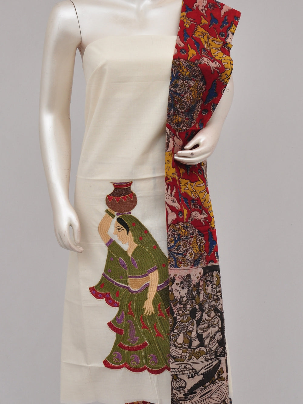 Ladies Dress Material Doll Drop Kalamkari  [D61229040]