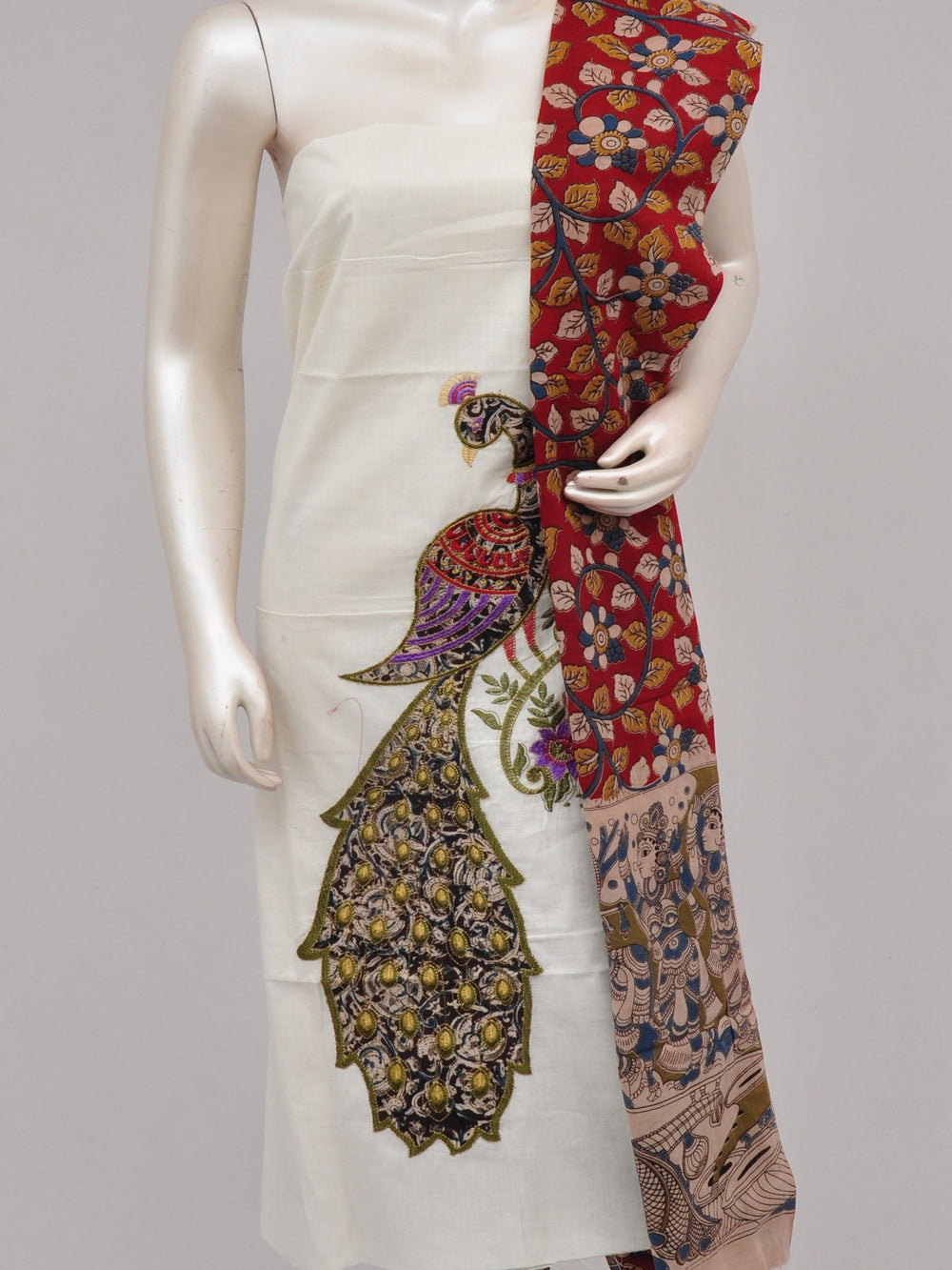 Ladies Dress Material Doll Drop Kalamkari  [D61229044] - DressesForWomen.IN