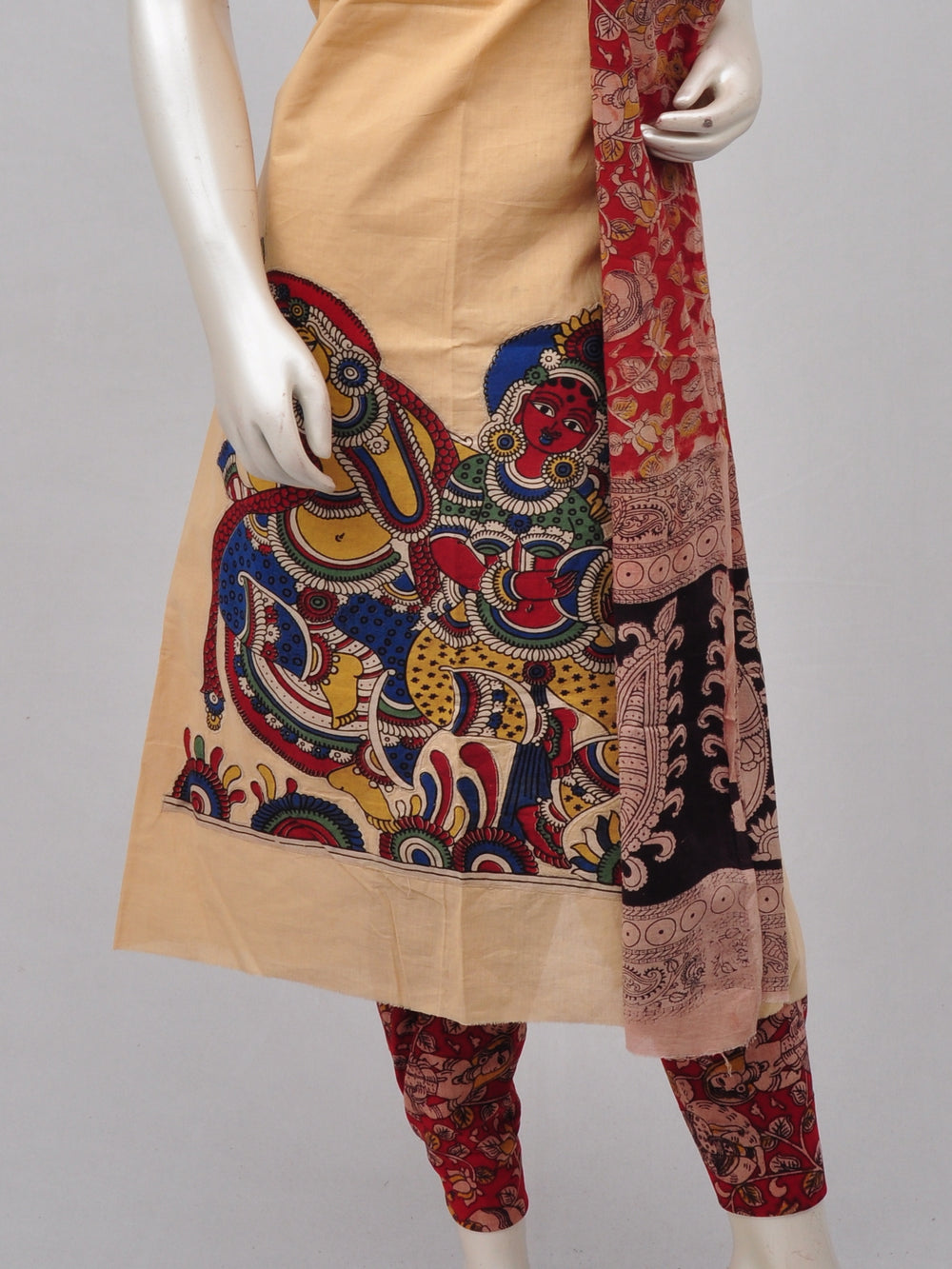 Ladies Dress Material Doll Drop Kalamkari  [D70117007]