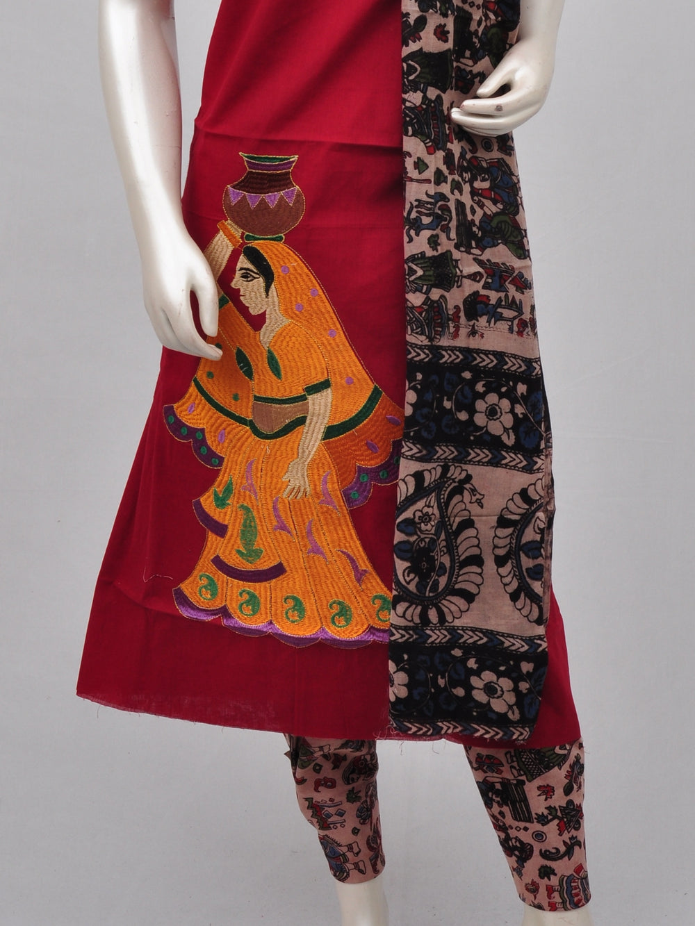 Ladies Dress Material Doll Drop Kalamkari  [D70117003]