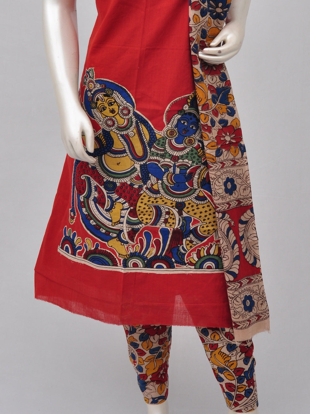 Ladies Dress Material Doll Drop Kalamkari  [D70117014]