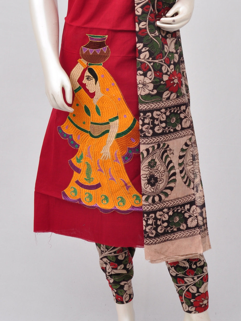 Ladies Dress Material Doll Drop Kalamkari  [D70118035]