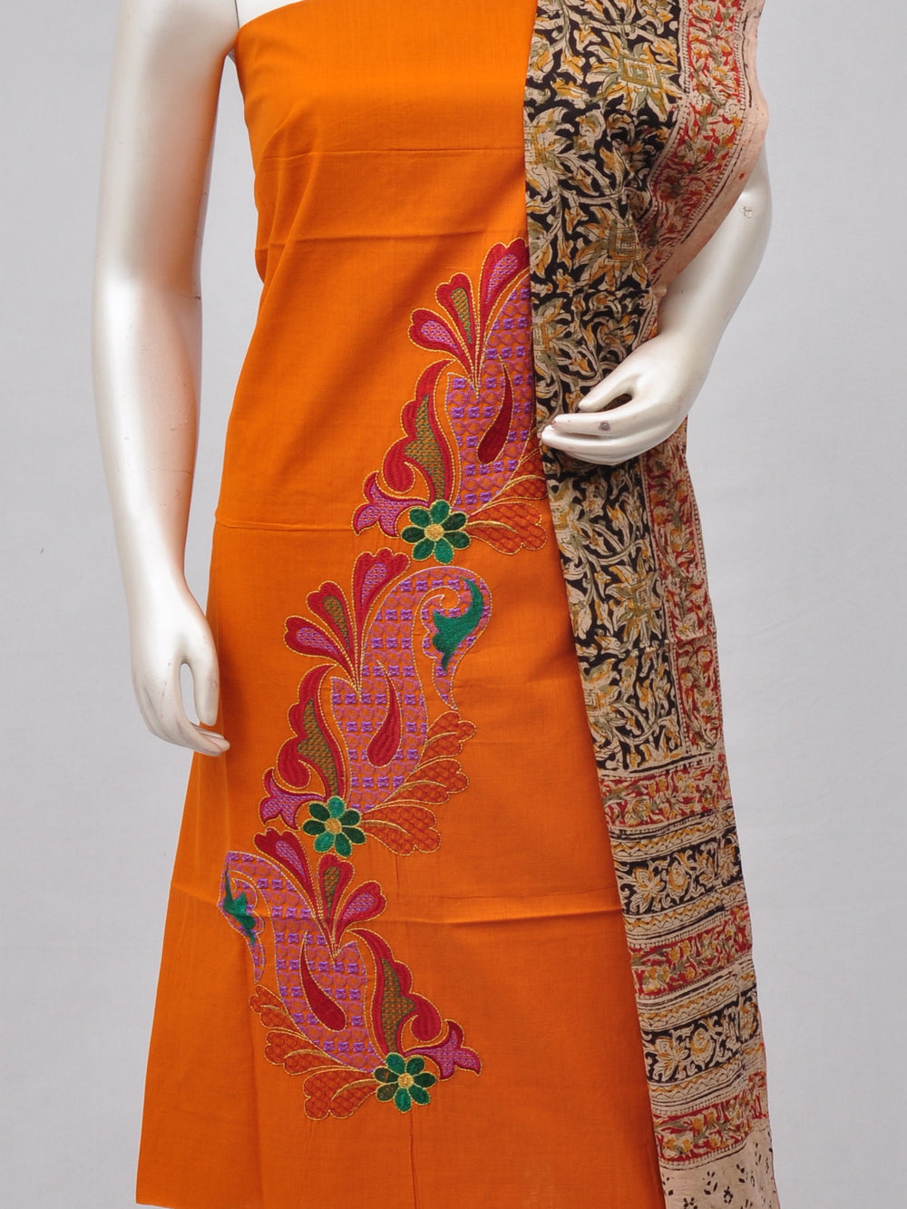 Ladies Dress Material Doll Drop Kalamkari  [D70228007] - DressesForWomen.IN