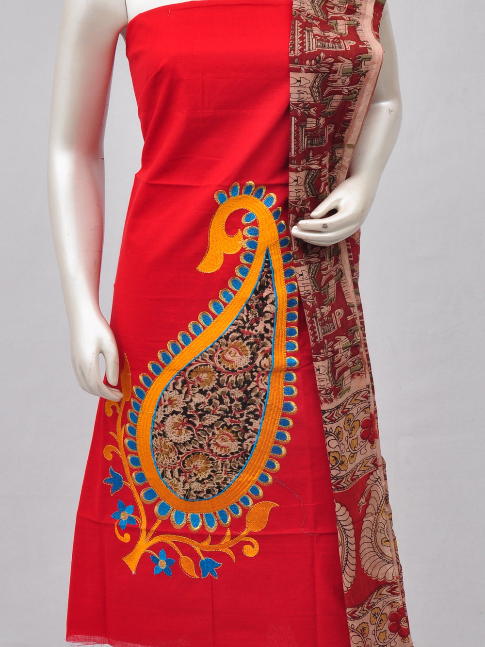 Ladies Dress Material Doll Drop Kalamkari  [D70228031]