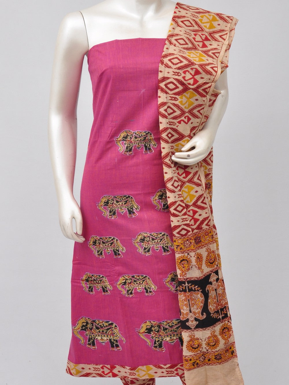 Ladies Dress Material Doll Drop Kalamkari  [D70526059] - DressesForWomen.IN