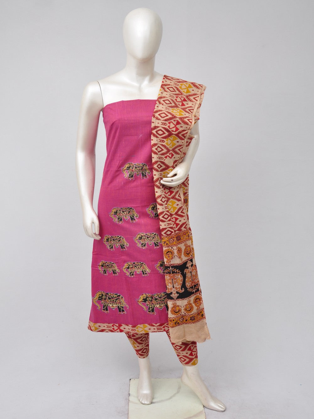 Ladies Dress Material Doll Drop Kalamkari  [D70526059] - DressesForWomen.IN