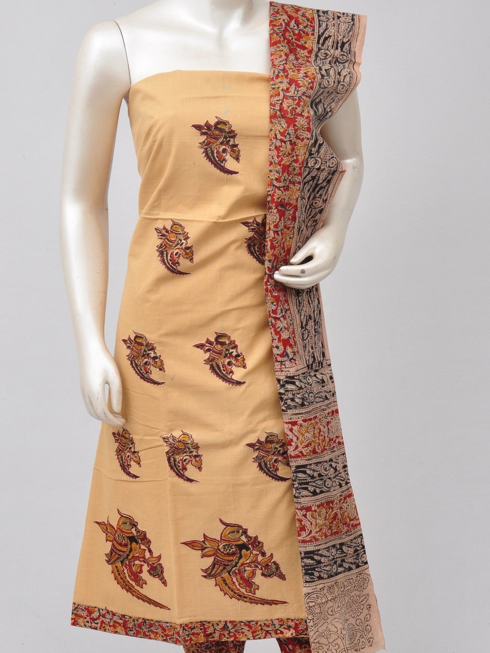 Ladies Dress Material Doll Drop Kalamkari  [D70526065] - DressesForWomen.IN