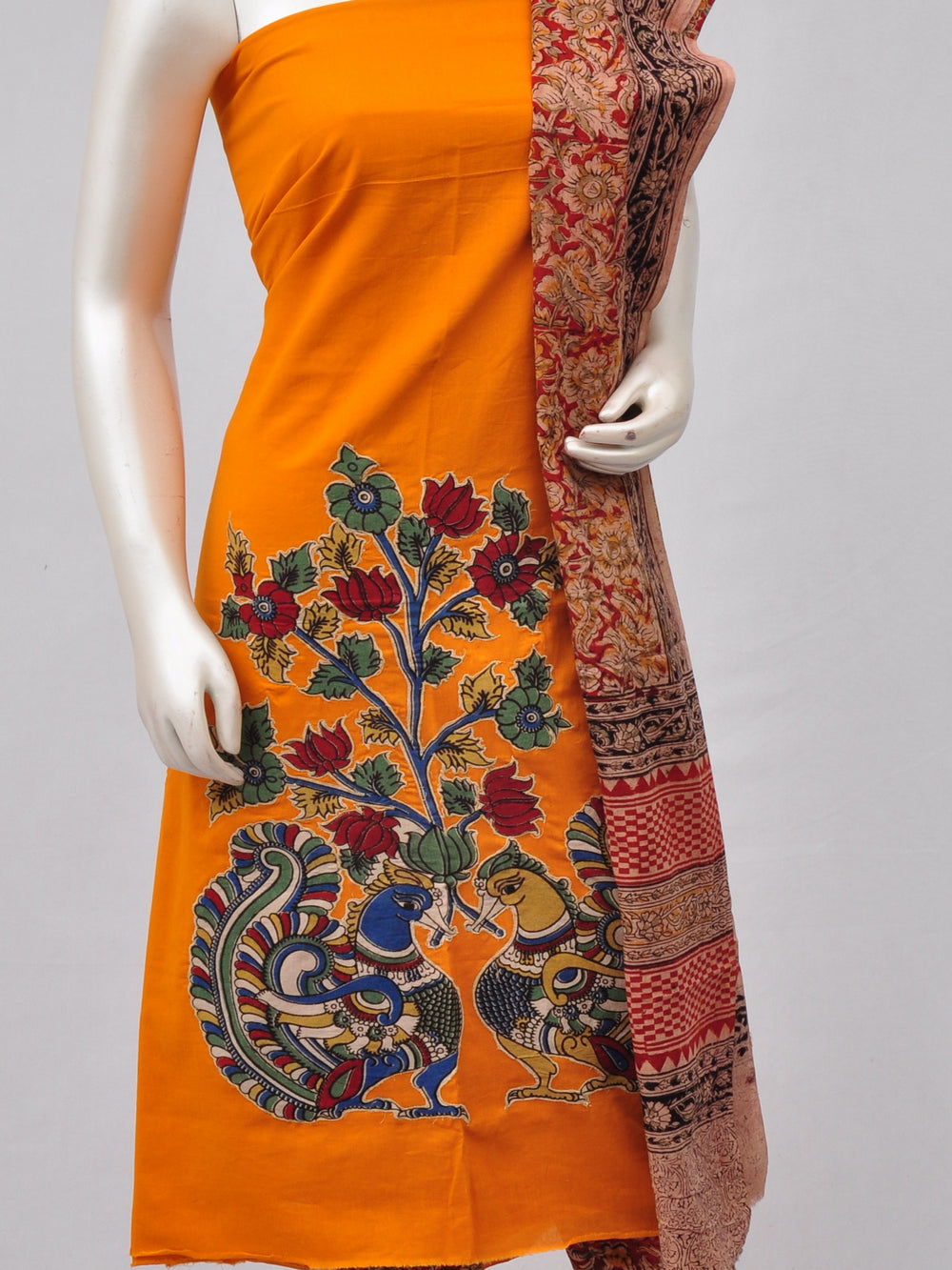 Ladies Dress Material Doll Drop Kalamkari  [D70228046] - DressesForWomen.IN