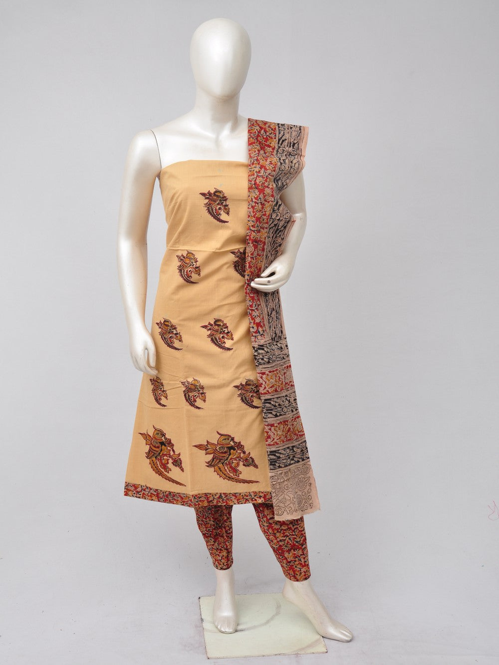 Ladies Dress Material Doll Drop Kalamkari  [D70526065] - DressesForWomen.IN