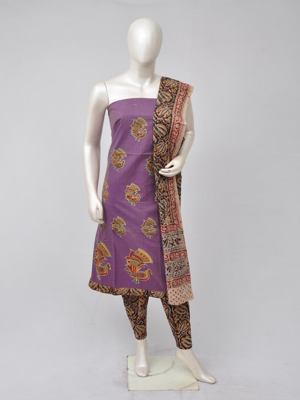 Ladies Dress Material Doll Drop Kalamkari  [D70526071] - DressesForWomen.IN