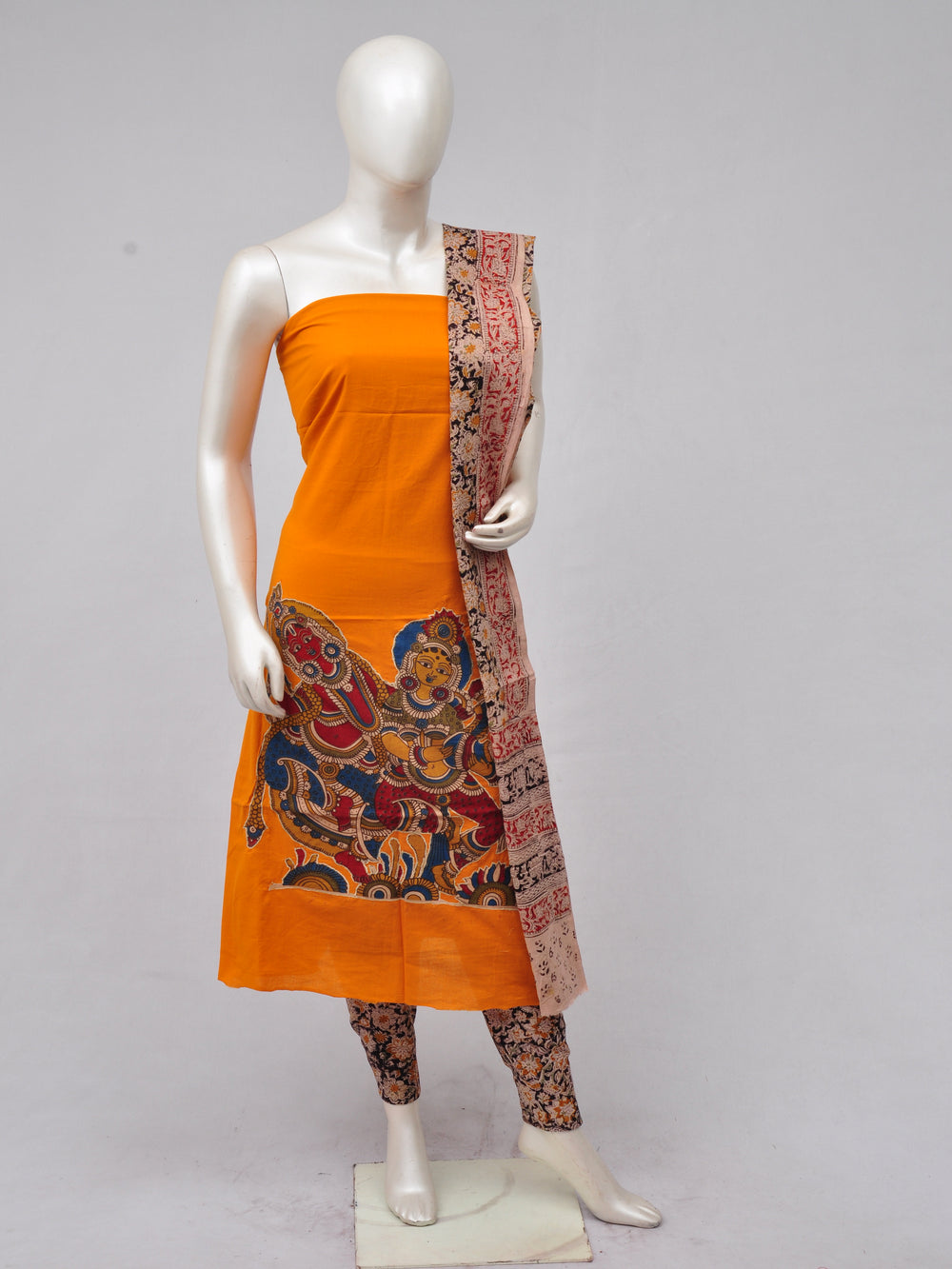 Ladies Dress Material Doll Drop Kalamkari  [D70228057] - DressesForWomen.IN