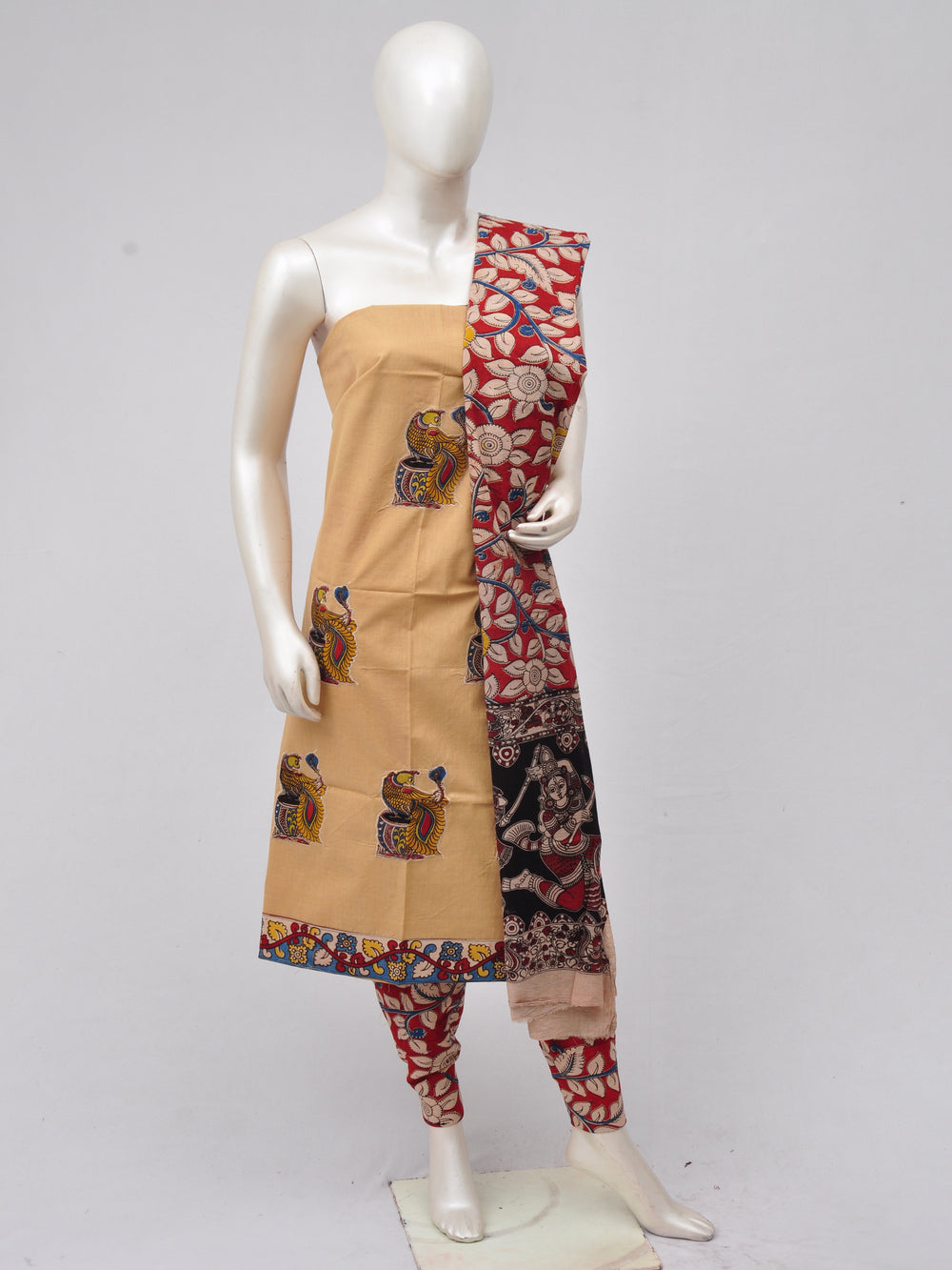 Ladies Dress Material Doll Drop Kalamkari  [D70315029] - DressesForWomen.IN
