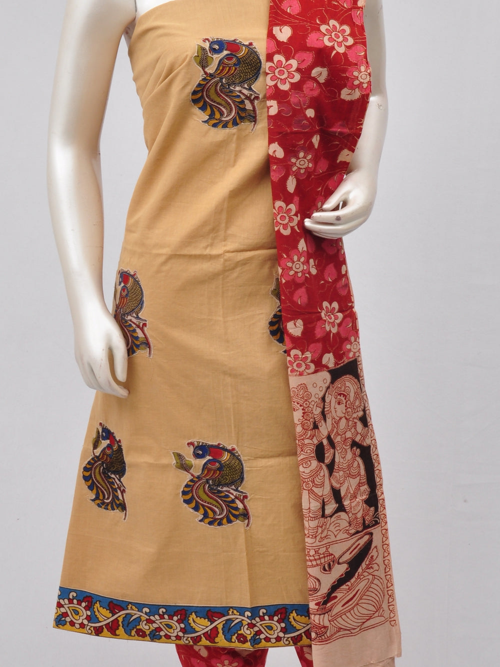 Ladies Dress Material Doll Drop Kalamkari  [D70315032] - DressesForWomen.IN