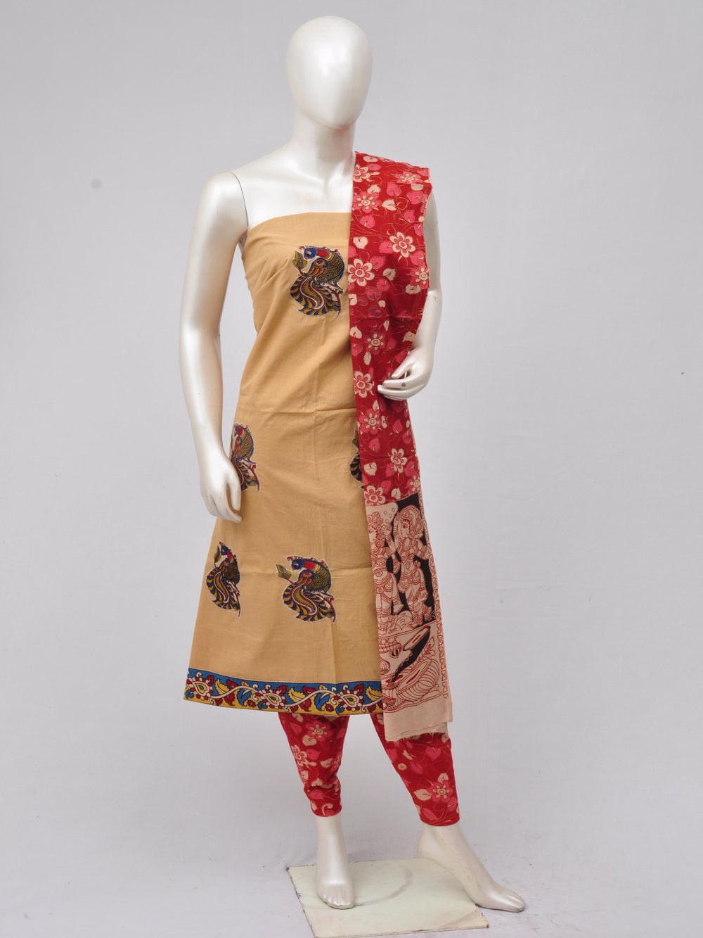 Ladies Dress Material Doll Drop Kalamkari  [D70315032] - DressesForWomen.IN