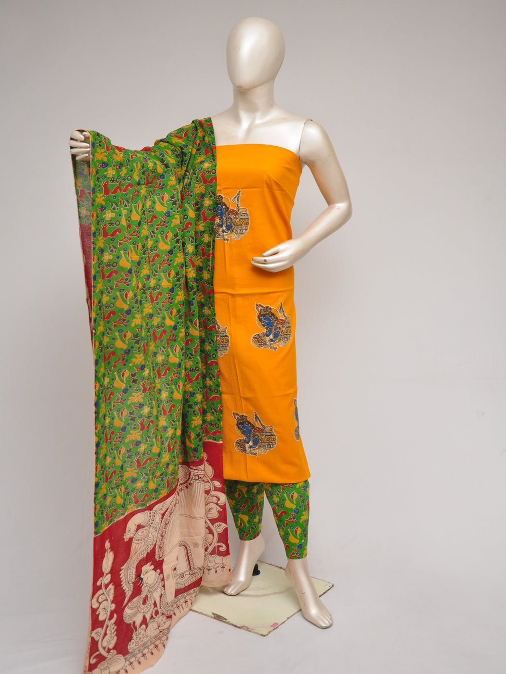 Ladies Dress Material Doll Drop Kalamkari    [D80901047]