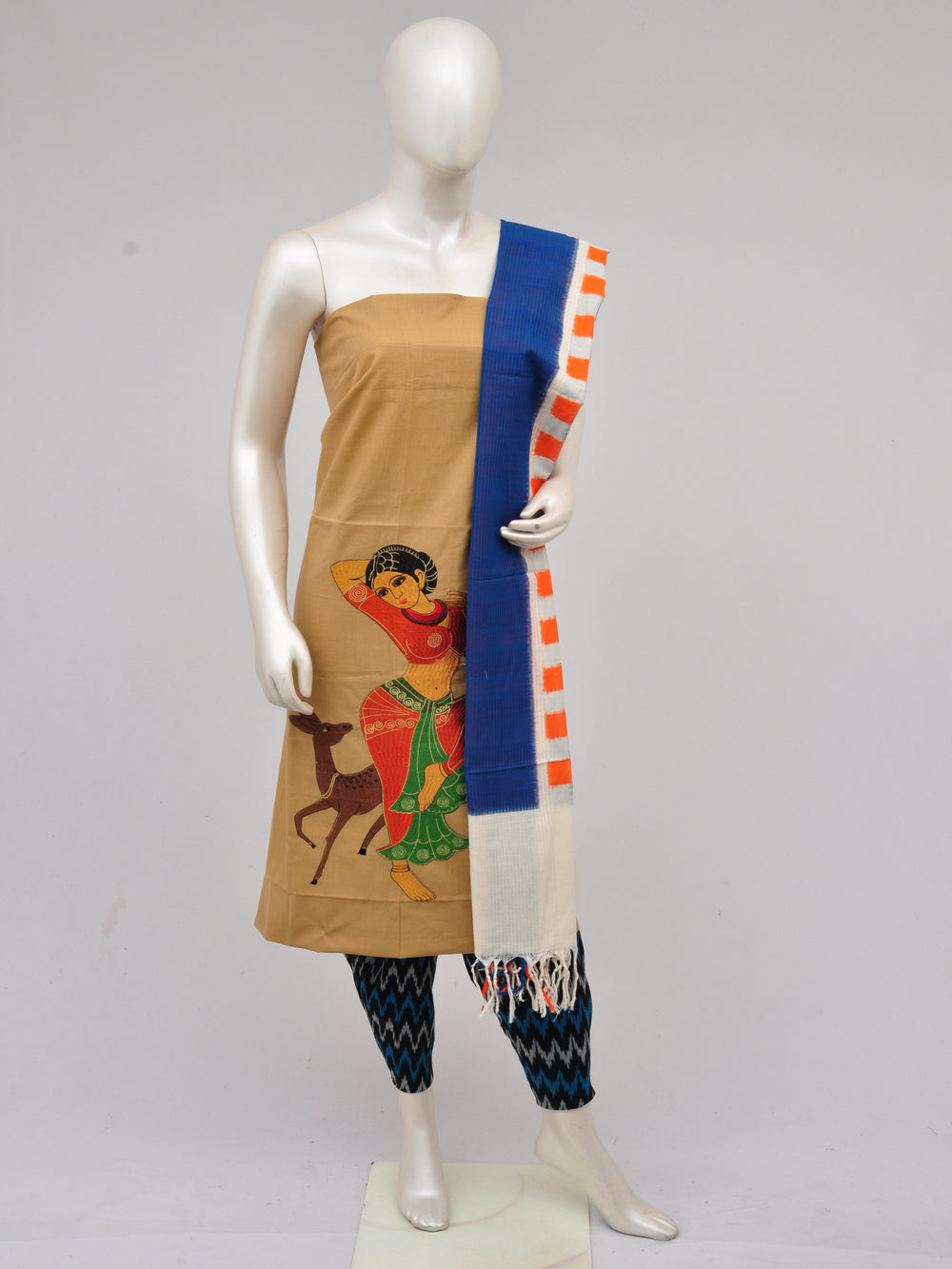 Pochampally Ikkat Doll Drop Dress Material [D61023058] - DressesForWomen.IN