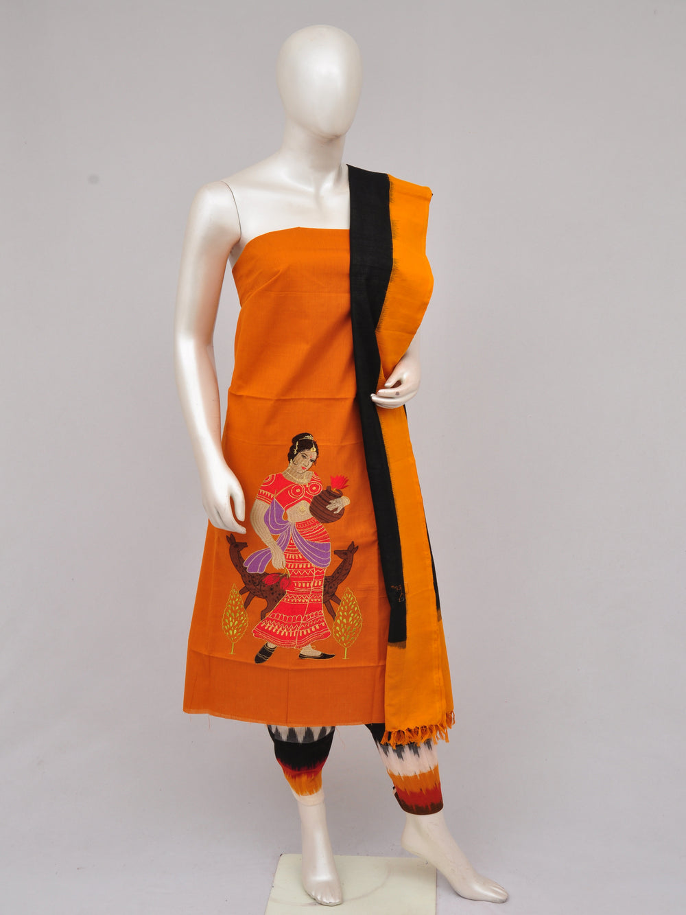 Pochampally Ikkat Doll Drop Dress Material [D61210009] - DressesForWomen.IN