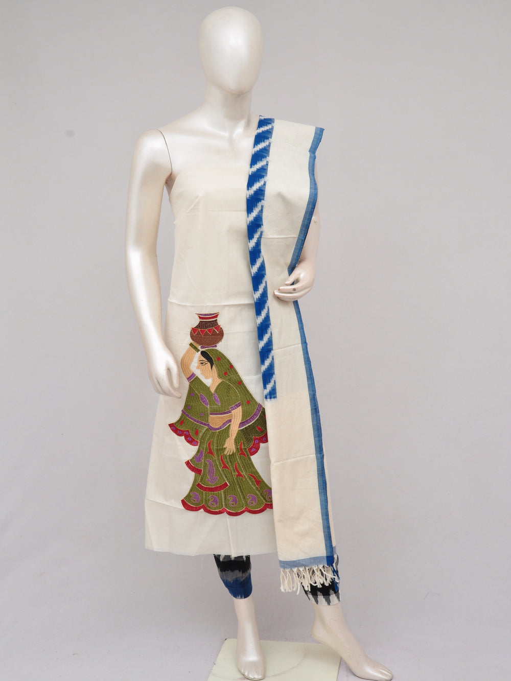 Pochampally Ikkat Doll Drop Dress Material [D61210023] - DressesForWomen.IN