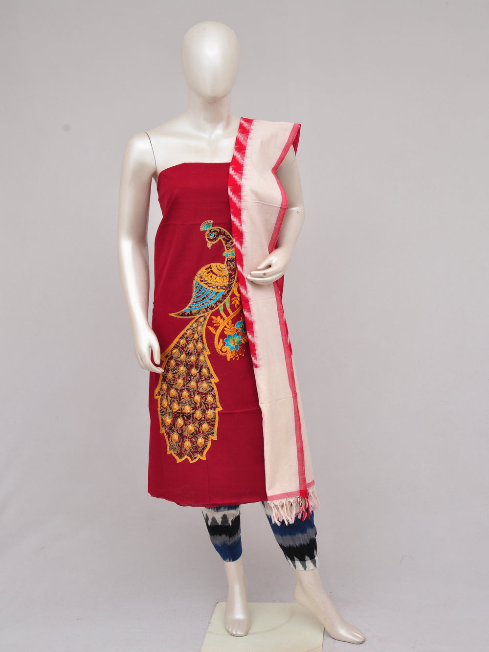 Pochampally Ikkat Doll Drop Dress Material [D61210027] - DressesForWomen.IN