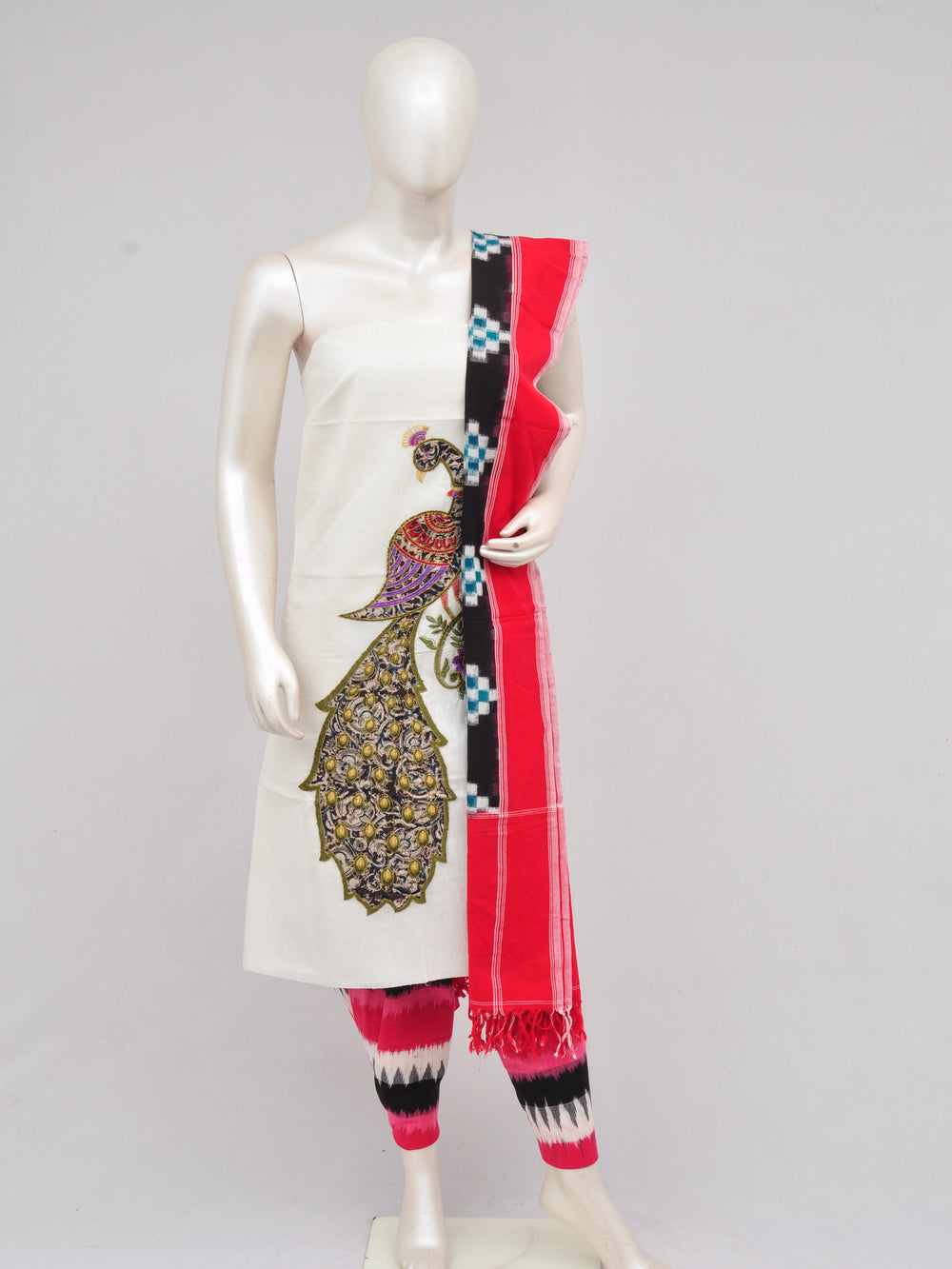 Pochampally Ikkat Doll Drop Dress Material [D61212000] - DressesForWomen.IN