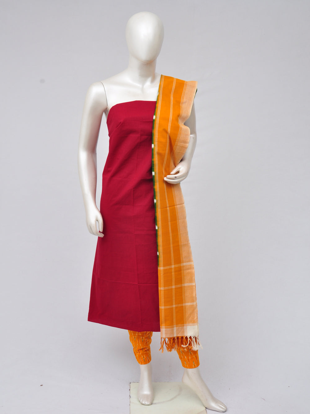 Pochampally Double Ikkat Designer Dress Material  [D70217049]